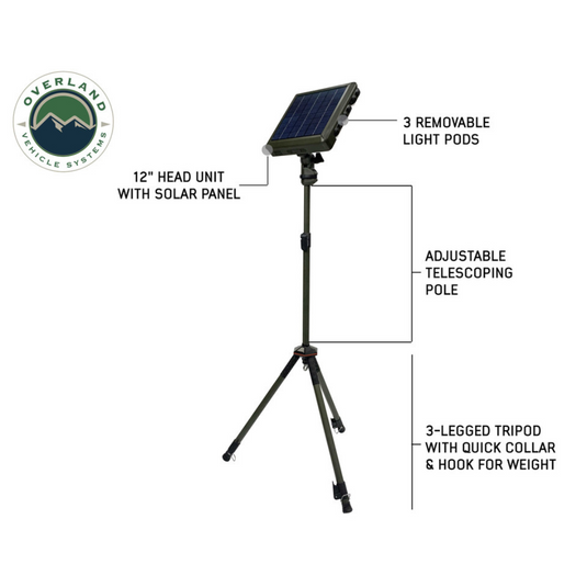 Wild Land Camping Gear - ENCOUNTER Solar Powered Camping Light With Removable Light Pods