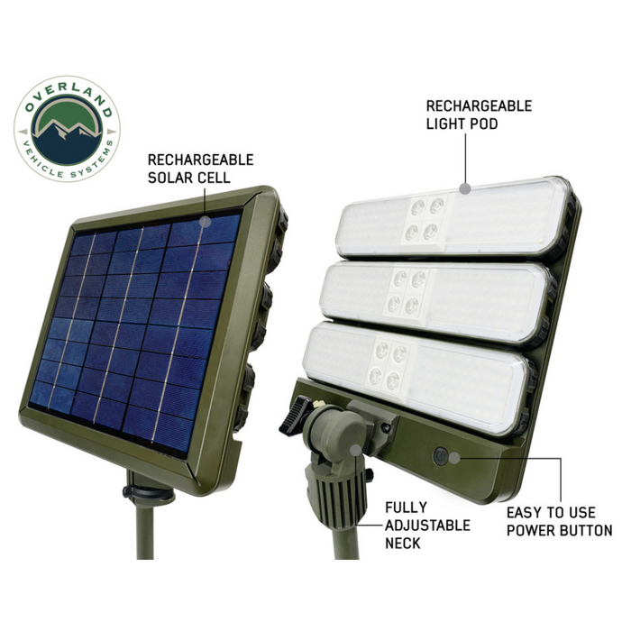 Wild Land Camping Gear - ENCOUNTER Solar Powered Camping Light With Removable Light Pods