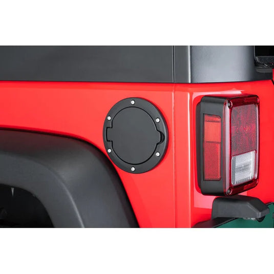 TACTIK Hood Latch & Billet Aluminum Fuel Door Kit for 07-18 Jeep Wrangler JK