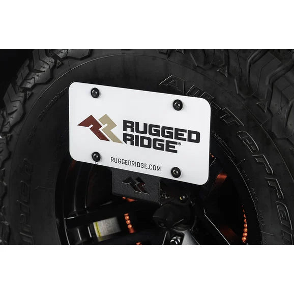 Load image into Gallery viewer, Rugged Ridge 11585.25 License Plate Relocation Bracket for 18-24 Jeep Wrangler JL
