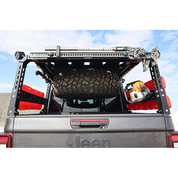 Load image into Gallery viewer, LoD Offroad JHL2021 Black Ops Bed Rack Hi-lift Jack Mounts for 20-23 Jeep Gladiator JT
