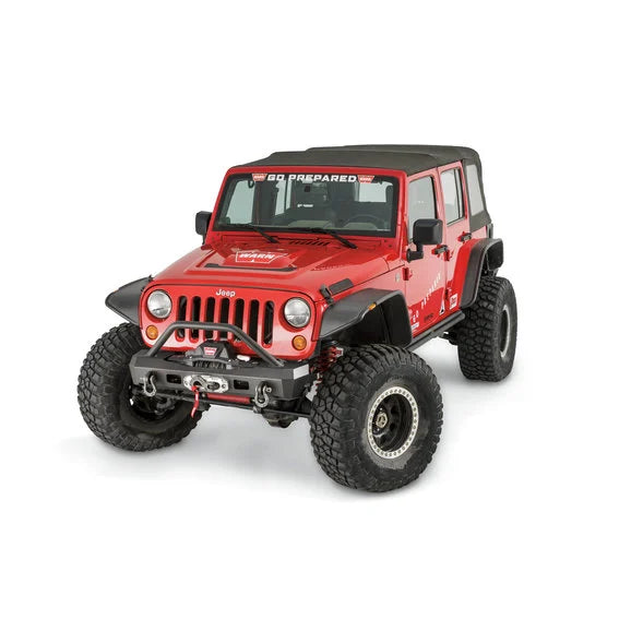 Load image into Gallery viewer, WARN 101450 Elite Series Front Stubby Bumper with Grille Guard for 07-18 Jeep Wrangler JK
