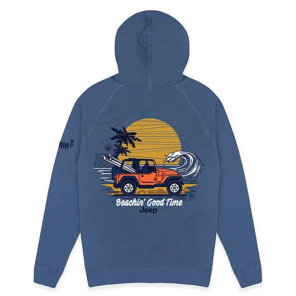 Load image into Gallery viewer, Jeep Merchandise Mens Jeep Beachin Zip French Terry Hooded Sweatshirt in Slate
