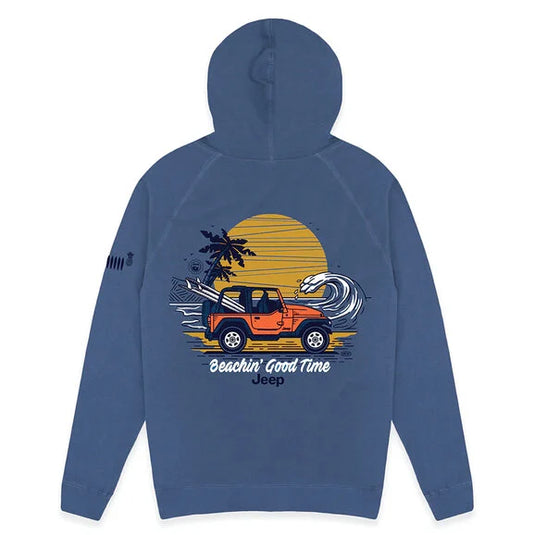 Jeep Merchandise Mens Jeep Beachin Zip French Terry Hooded Sweatshirt in Slate