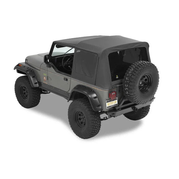 Bestop Complete Soft Top and Hardware with Tinted Windows without Upper Doors for 87-95 Jeep Wrangler YJ