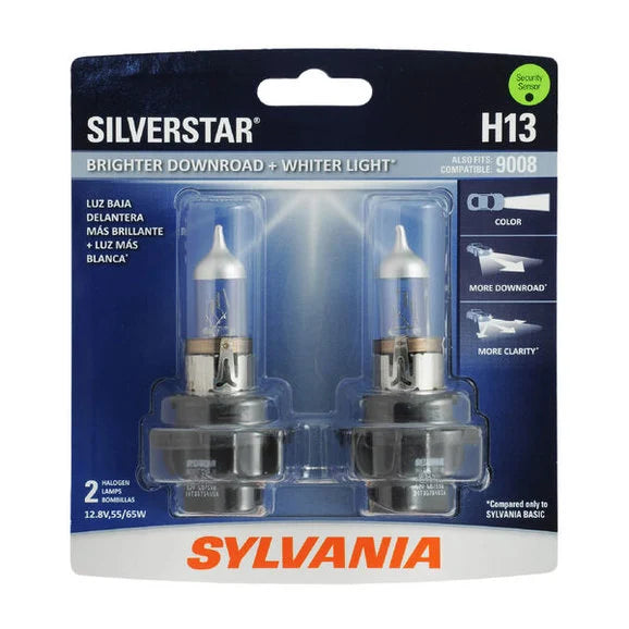 Sylvania H13ST.BP2 #H13 SilverStar Halogen Headlight Bulb 2 Pack