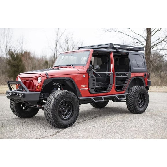 Load image into Gallery viewer, Rough Country 10587 Rear Steel Tube Doors for 07-18 Jeep Wrangler Unlimited JK
