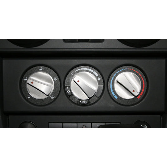 Rugged Ridge 11420.06 Billet Aluminum Climate Control Knobs with Red Indicators for 07-10 Jeep Wrangler JK