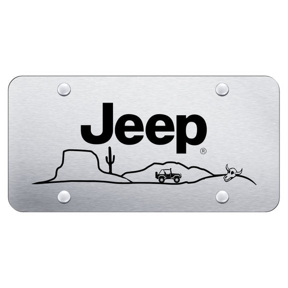 Load image into Gallery viewer, Automotive Gold Laser Etched Jeep Desert License Plate
