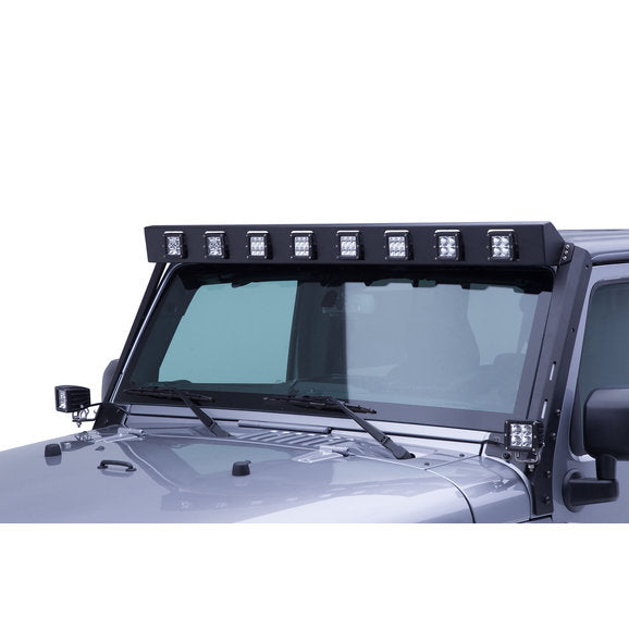 Load image into Gallery viewer, Go Rhino 738300T Eight 3&quot; LED Cube Windshield Light Frame for 07-18 Jeep Wrangler JK
