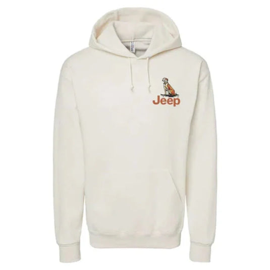 Jeep Merchandise Men's Jeep Built/Dogs Hoodie in Cream