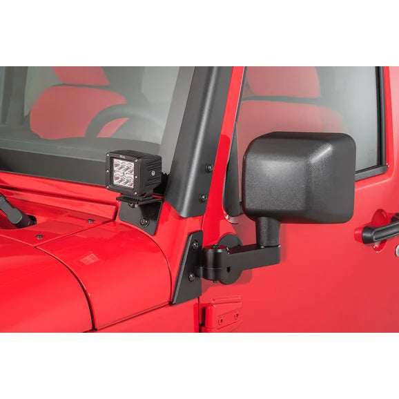 Load image into Gallery viewer, Quadratec 2 Bolt LED Light Bar Windshield Pillar Mounting Brackets for 07-18 Jeep Wrangler JK
