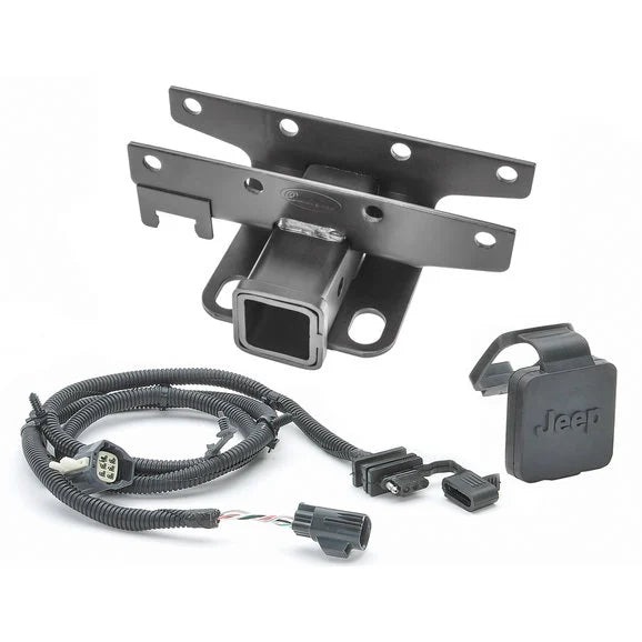 Load image into Gallery viewer, Quadratec Premium 2&quot; Hitch with Wiring Kit &amp; Jeep Logo Plug for 13-18 Jeep Wrangler JK 10th Anniversary Rubicon, Rubicon X, Rubicon Recon &amp; Hard Rock Editions
