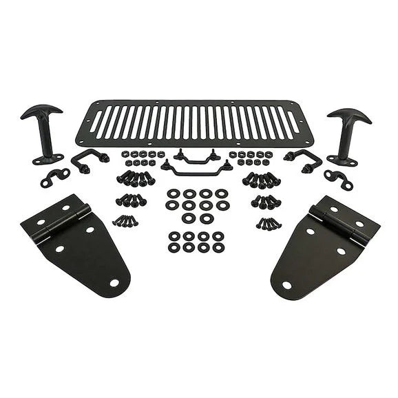 Crown Automotive RT34099 Black Stainless Steel Hood Set for 78-95 Jeep CJ Series & Wrangler YJ