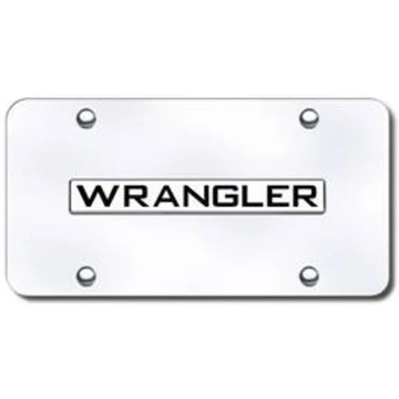 Automotive Gold WRANCC 3-D Stainless Steel Wrangler Logo License Plate