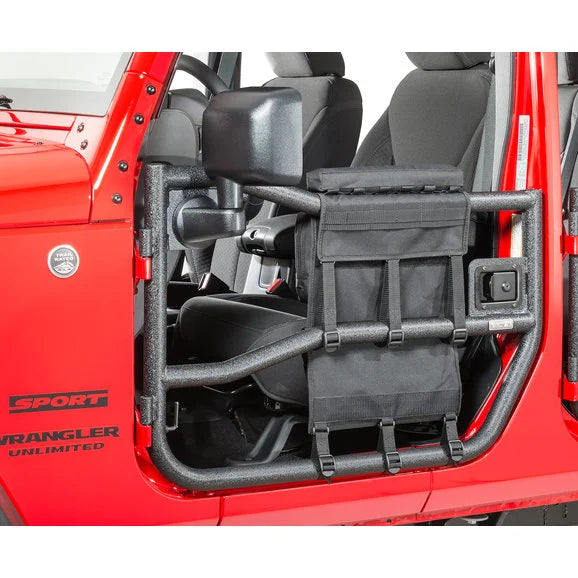 Load image into Gallery viewer, Rugged Ridge 13247.01 Molle Pal Tube Door Cargo Cover with Storage Bags in Black for 97-18 Jeep Wrangler TJ, TJ Unlimited, JK &amp; Wrangler Unlimited JK
