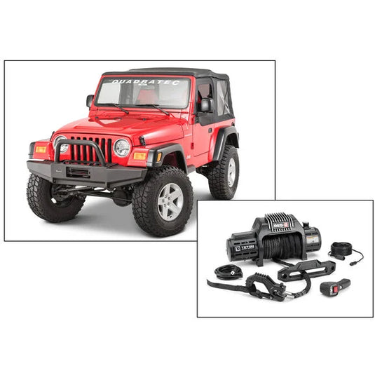 Quadratec Winch Ready Bull Bar Front Bumpers for 97-06 Jeep Wrangler TJ & Unlimited