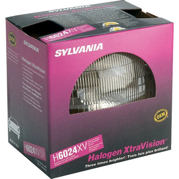 Load image into Gallery viewer, Sylvania H6024 Xtra Vision Sealed Beam Headlight for 45-86 Jeep CJ &amp; 97-06 Jeep Wrangler TJ &amp; Unlimited
