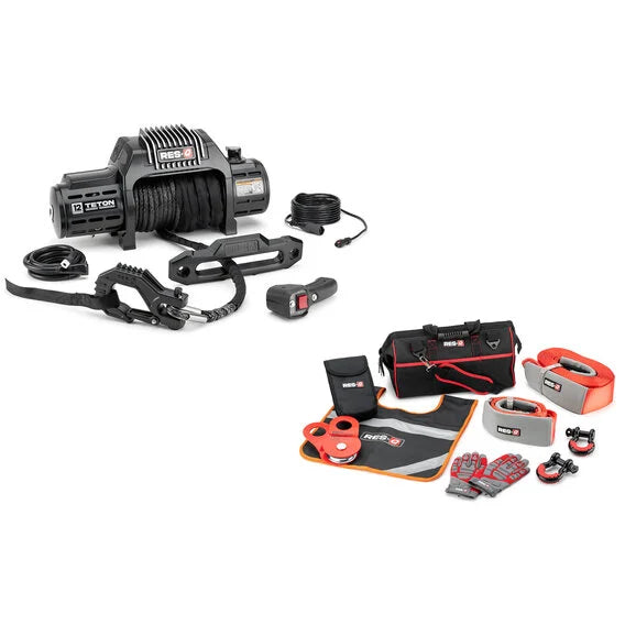 Load image into Gallery viewer, Quadratec RES-Q Teton Series Winch 12,000 lbs with Synthetic Rope
