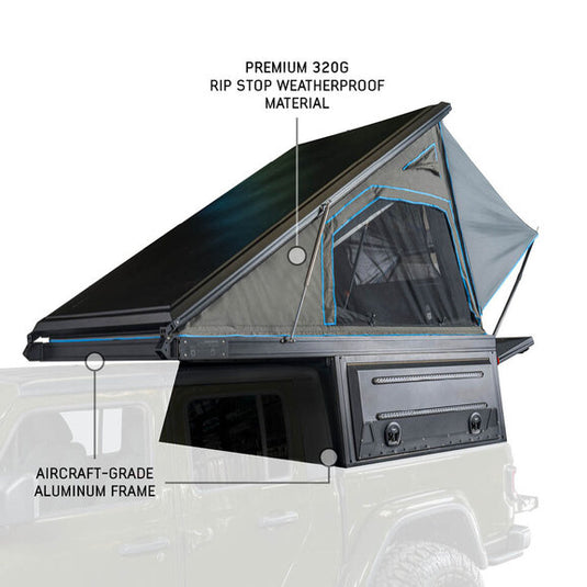 Overland Vehicle Systems 70100103 MagPak Camper Shell/Roof Top Tent Combo for 20-24 Jeep Gladiator JT