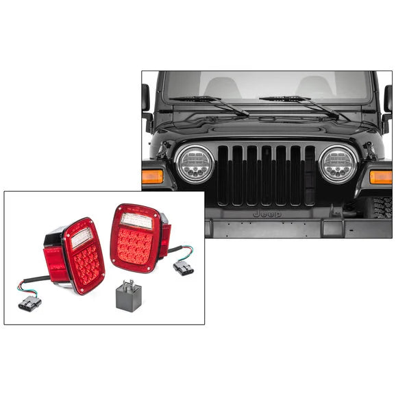 TACTIK LED Headlight & Tail Light Combo for 97-06 Jeep Wrangler TJ