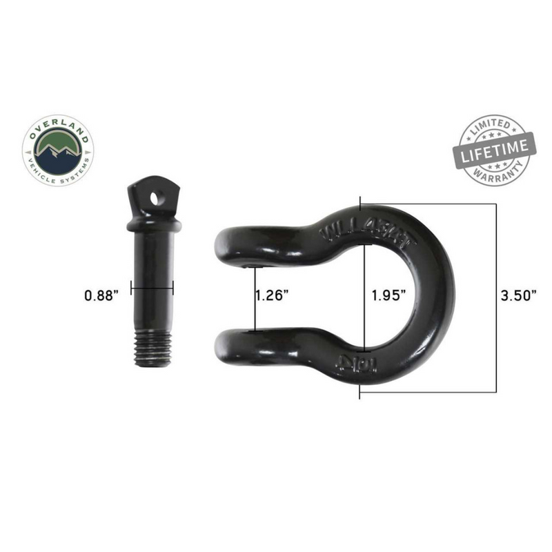 Load image into Gallery viewer, Recovery Shackle 3/4&quot; 4.75 Ton Black - Sold In Pairs
