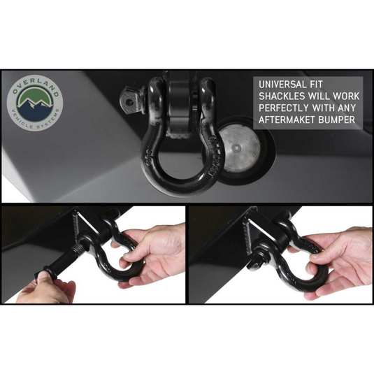 Recovery Shackle 3/4" 4.75 Ton Black - Sold In Pairs