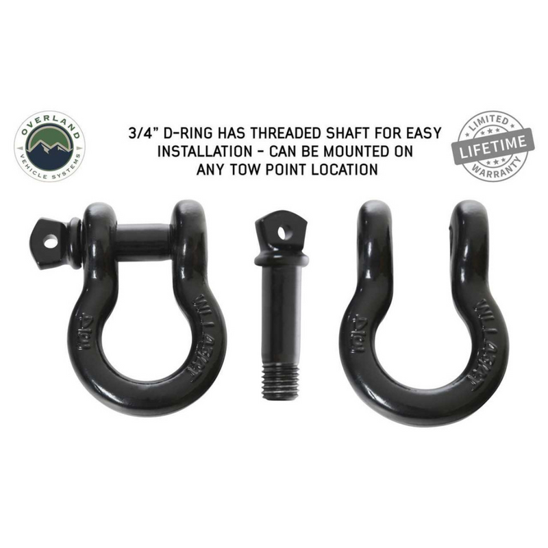 Load image into Gallery viewer, Recovery Shackle 3/4&quot; 4.75 Ton Black - Sold In Pairs
