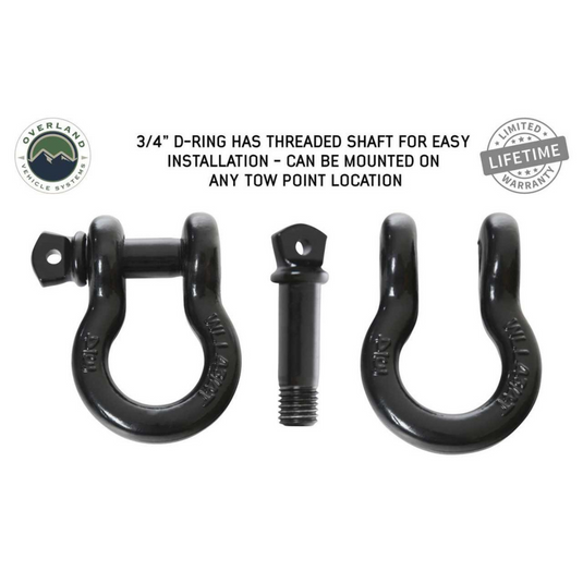 Recovery Shackle 3/4" 4.75 Ton Black - Sold In Pairs