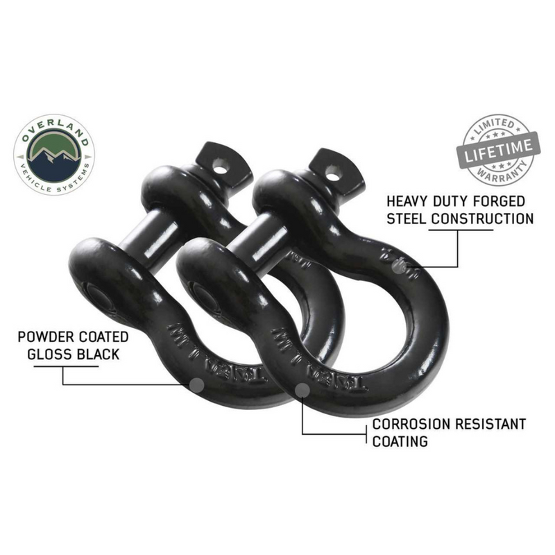 Load image into Gallery viewer, Recovery Shackle 3/4&quot; 4.75 Ton Black - Sold In Pairs
