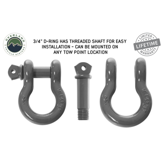 Recovery Shackle 3/4" 4.75 Ton - Gray - Sold In Pairs