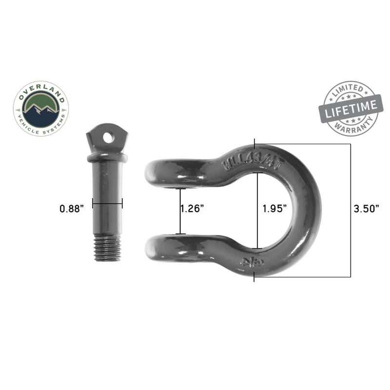 Load image into Gallery viewer, Recovery Shackle 3/4&quot; 4.75 Ton - Gray - Sold In Pairs
