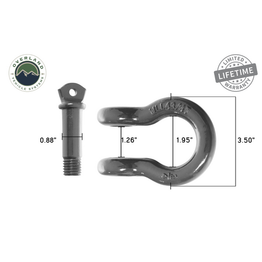 Recovery Shackle 3/4" 4.75 Ton - Gray - Sold In Pairs