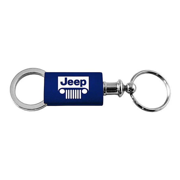 Load image into Gallery viewer, Automotive Gold Jeep Grill Logo Anodized Aluminum Valet Keychain
