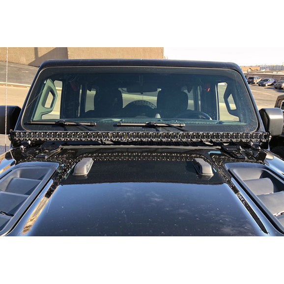 Load image into Gallery viewer, Quake LED QBJ944 52&quot; Single Straight Light Bar Cowl Mount for 18-24 Jeep Wrangler JL &amp; Gladiator JT
