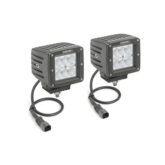 Quadratec 3" Cube LED with Wiring Harness & Windshield Mounting Brackets for 97-06 Jeep Wrangler TJ & Unlimited