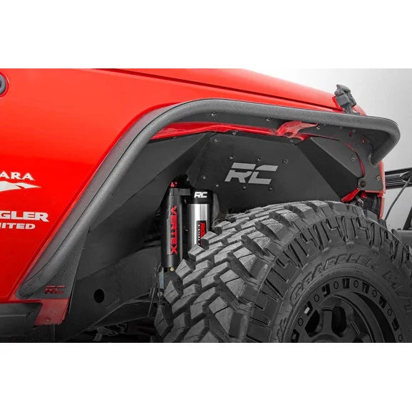 Load image into Gallery viewer, Rough Country 10511V Front &amp; Rear Inner Fender Liners for 07-18 Jeep Wrangler JK with Vertex Shocks
