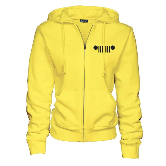 Load image into Gallery viewer, Jeep Merchandise Ladies Jeep It&#39;s A Jeep Thing Duck Zip Hoodie in Yellow
