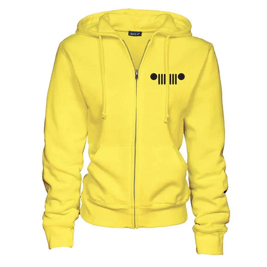 Jeep Merchandise Ladies Jeep It's A Jeep Thing Duck Zip Hoodie in Yellow