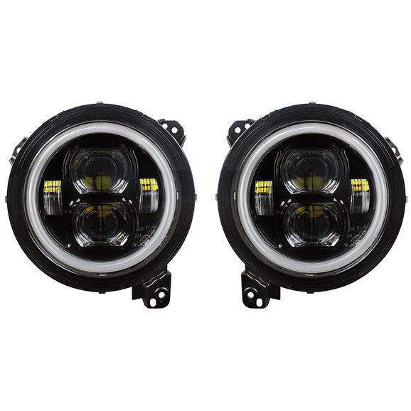 Load image into Gallery viewer, Quake LED QTE1039 RGB 9&quot; LED Headlights with DRL Halo, and Sequential Turns for 18-24 Jeep Wrangler JL &amp; 2024 Gladiator JT
