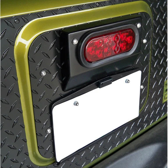 Warrior Products 1562 Center Tailgate Mount License Plate Bracket for 07-18 Jeep Wrangler JK