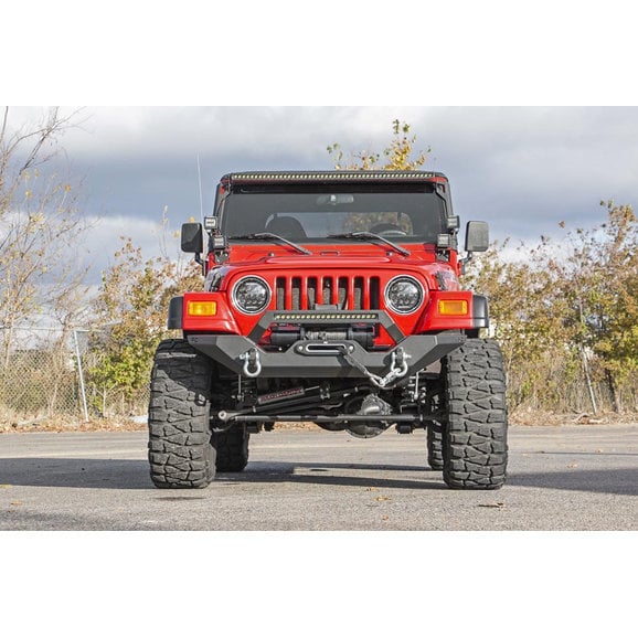 Load image into Gallery viewer, Rough Country 10595 Full Width Front LED Winch Bumper for 87-06 Jeep Wrangler YJ &amp; TJ
