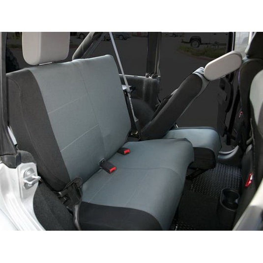 Rampage Products 5057821 Polycanvas Rear Seat Covers in Black & Gray for 07-12 Jeep Wrangler Unlimited JK 4 Door