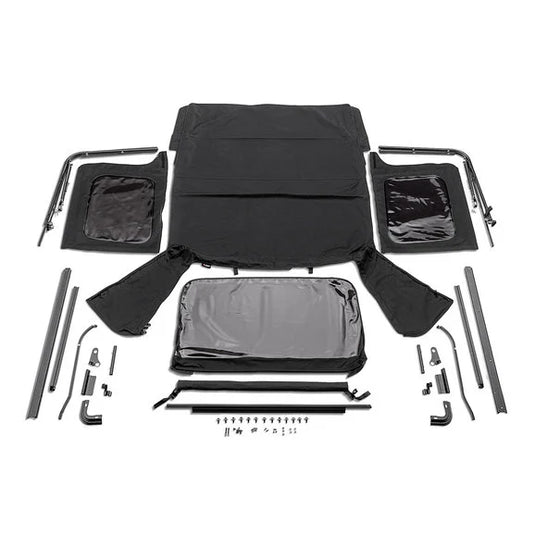 Rugged Ridge Complete Soft Top w/Frame for 76-95 Jeep CJ7 & Wrangler YJ with Full Steel Doors