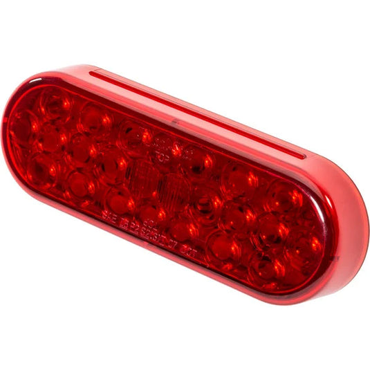 Truck-Lite 6050 Oval LED Stop / Turn / Tail Light in Red Lens Red Lamp 24 Diode Pattern