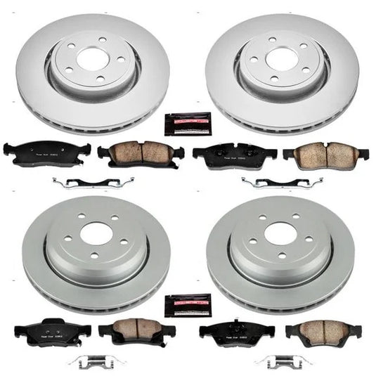 Power Stop CRK5955 Front & Rear Z17 Evolution Geomet Coated Brake Kit for 11-12 Jeep Grand Cherokee WK