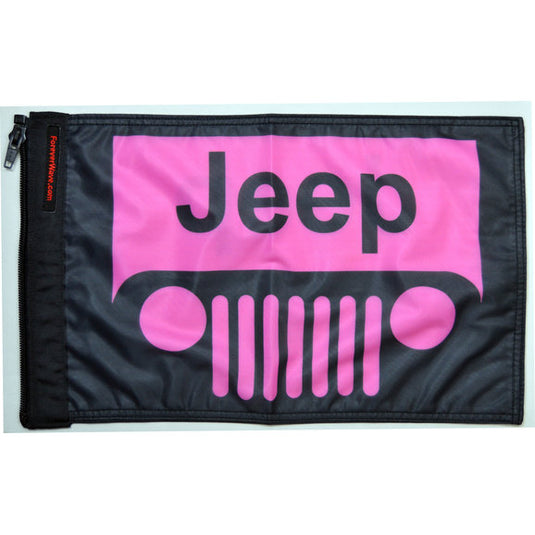 Forever Wave 12" x 18" Colored Jeep Grille Logo Flags