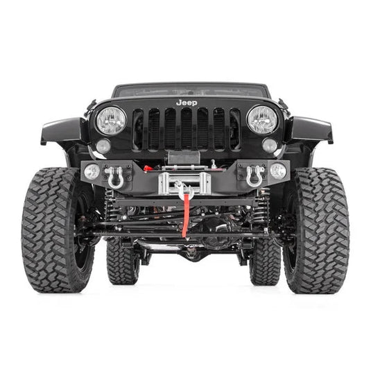 Rough Country Hybrid Stubby Front Winch Bumper for 07-18 Jeep Wrangler JK