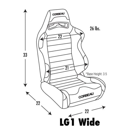 Corbeau LG1 Wide Front Seat Pair