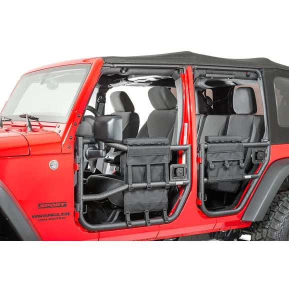 Load image into Gallery viewer, Rugged Ridge 13247.01 Molle Pal Tube Door Cargo Cover with Storage Bags in Black for 97-18 Jeep Wrangler TJ, TJ Unlimited, JK &amp; Wrangler Unlimited JK
